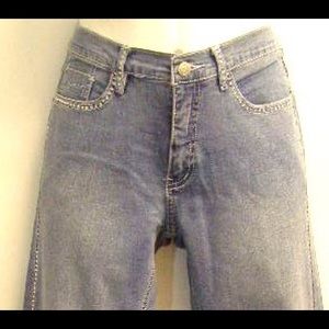 Christine Alexander crystal line blue jeans size 8